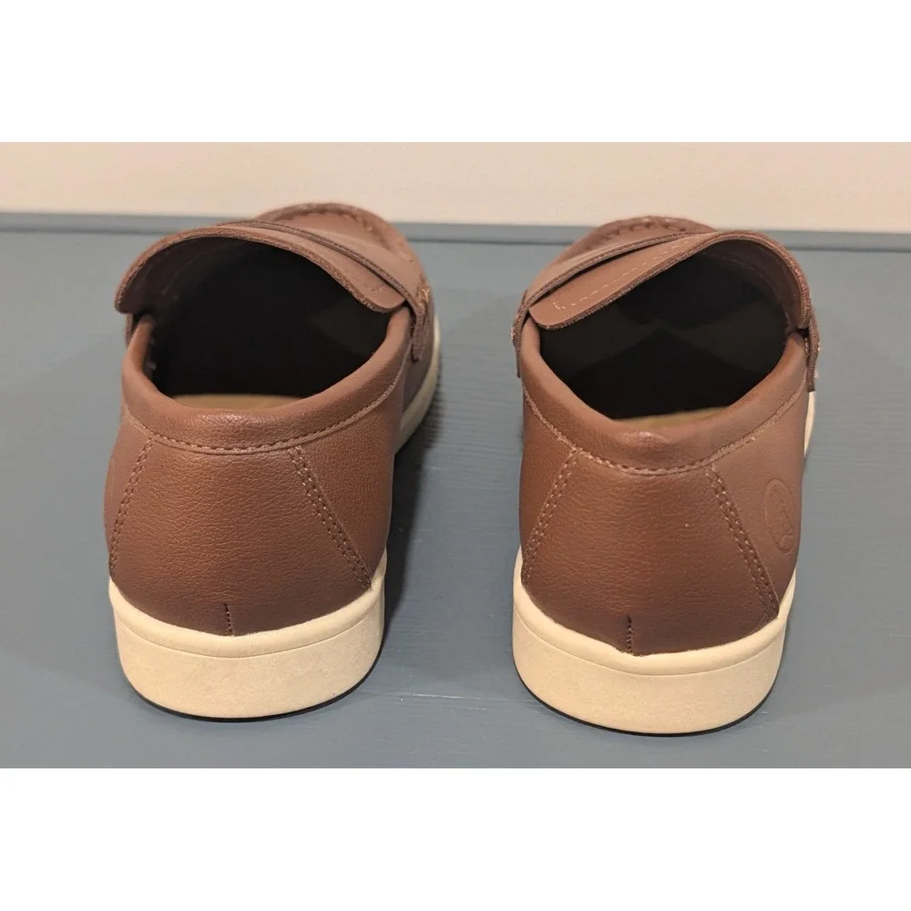 Lands End Kids Penny Loafers Brown Slip On Dress Shoes Boys Size 12 NWOB New